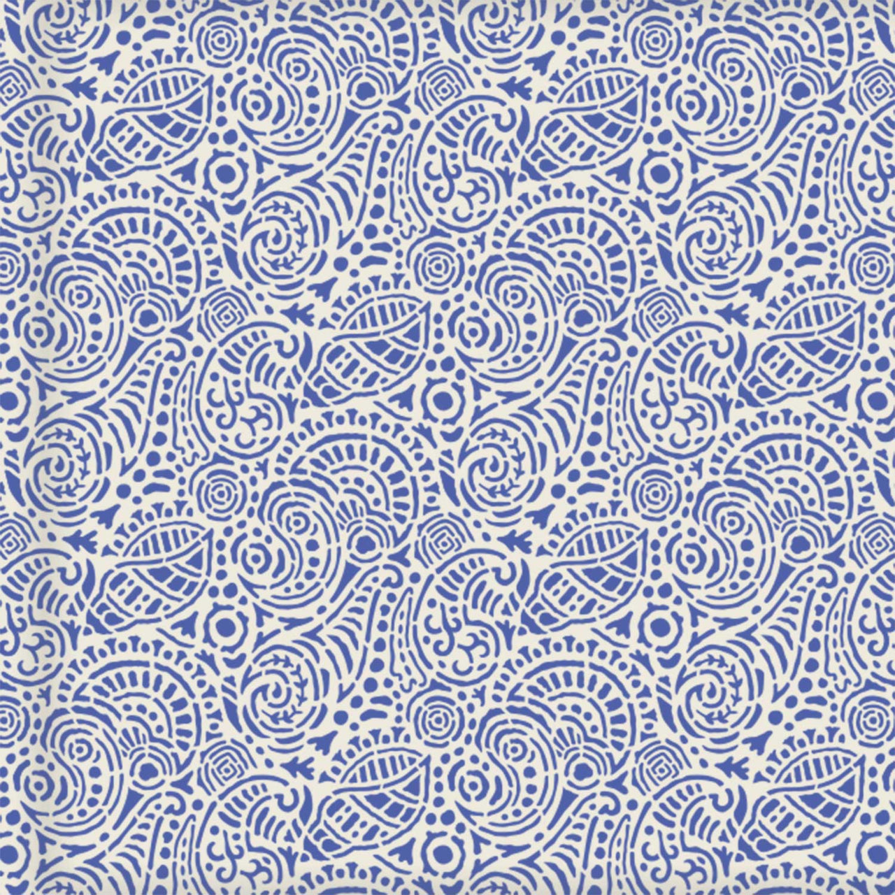 Abstract Seashells wall stencil pattern in a dark blue and white seashell design with repeating motifs, ideal for DIY wall painting and interior design projects.