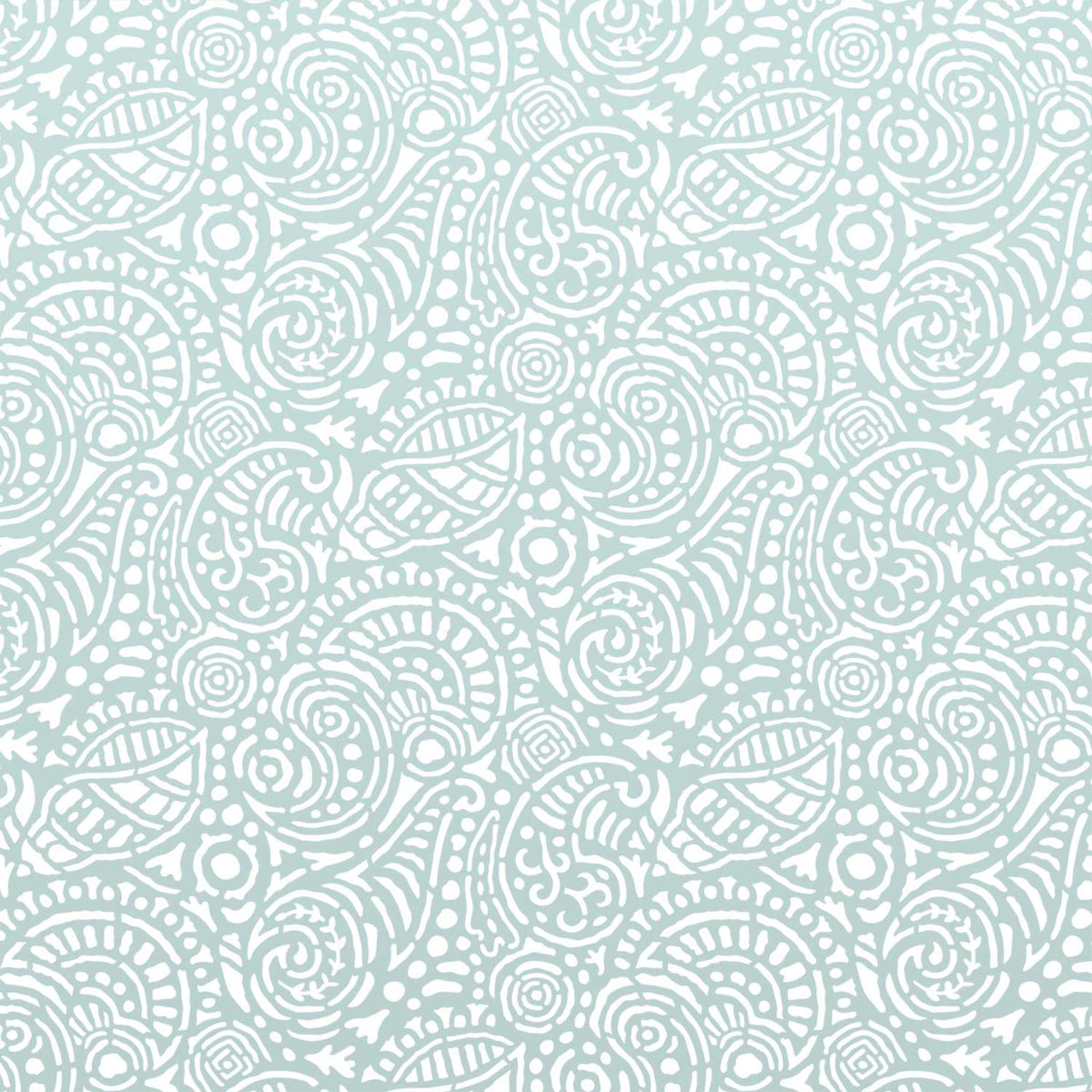Abstract Seashells wall stencil pattern in a bluish green seashell design with repeating motifs, ideal for DIY wall painting and interior design projects.