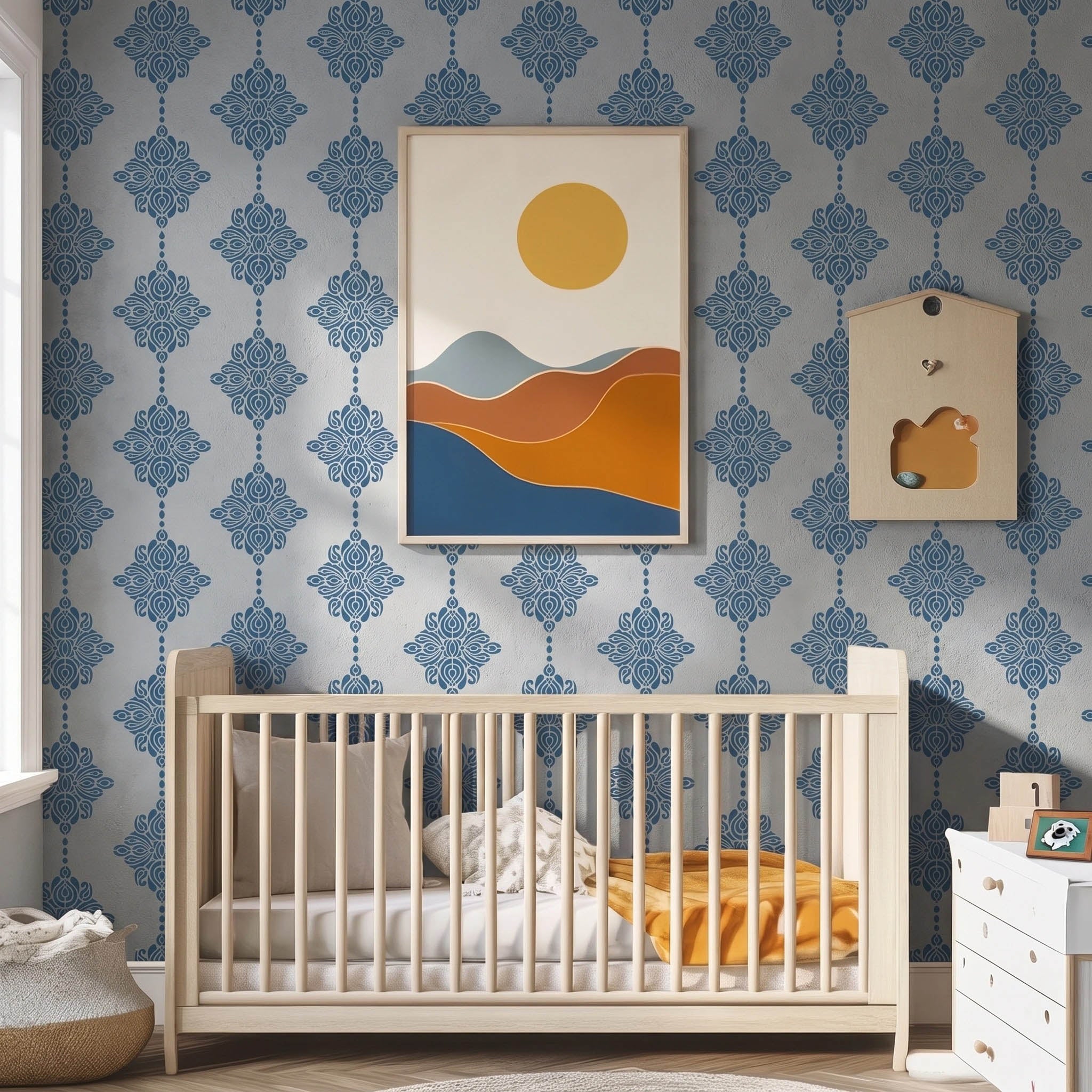 Damask Block Print Stencil